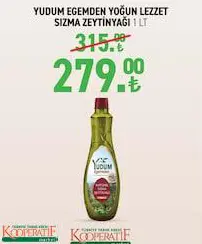 YUDUM EGEMDEN YOĞUN LEZZET SIZMA ZEYTİNYAĞI 1 LT YUDUM EGEMDEN YOĞUN LEZZET SIZMA ZEYTİNYAĞI 1 LT